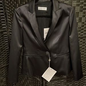 NWT Black Satin Blazer size 8